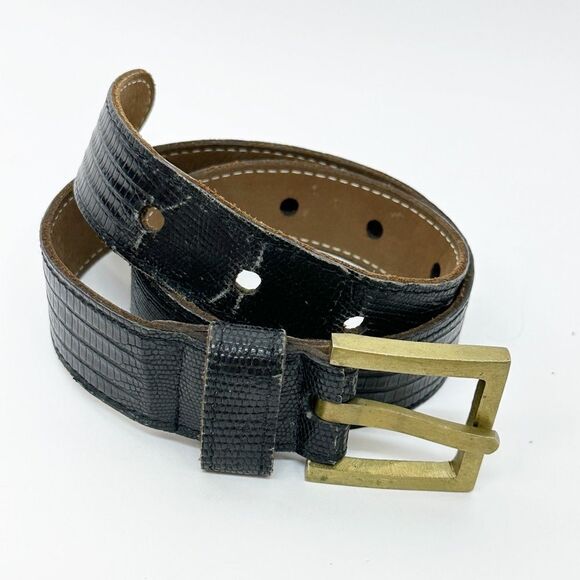 Johnny Farah Black Leather Belt - Picture 1 of 8